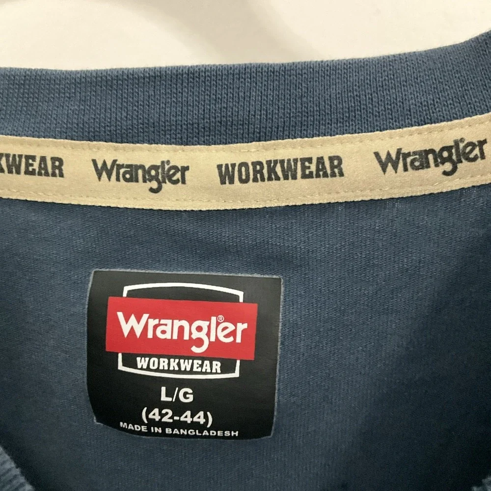 Men's Wrangler Workwear Blue Pocket T-Shirt Heavyweight 100% Cotton 2XL